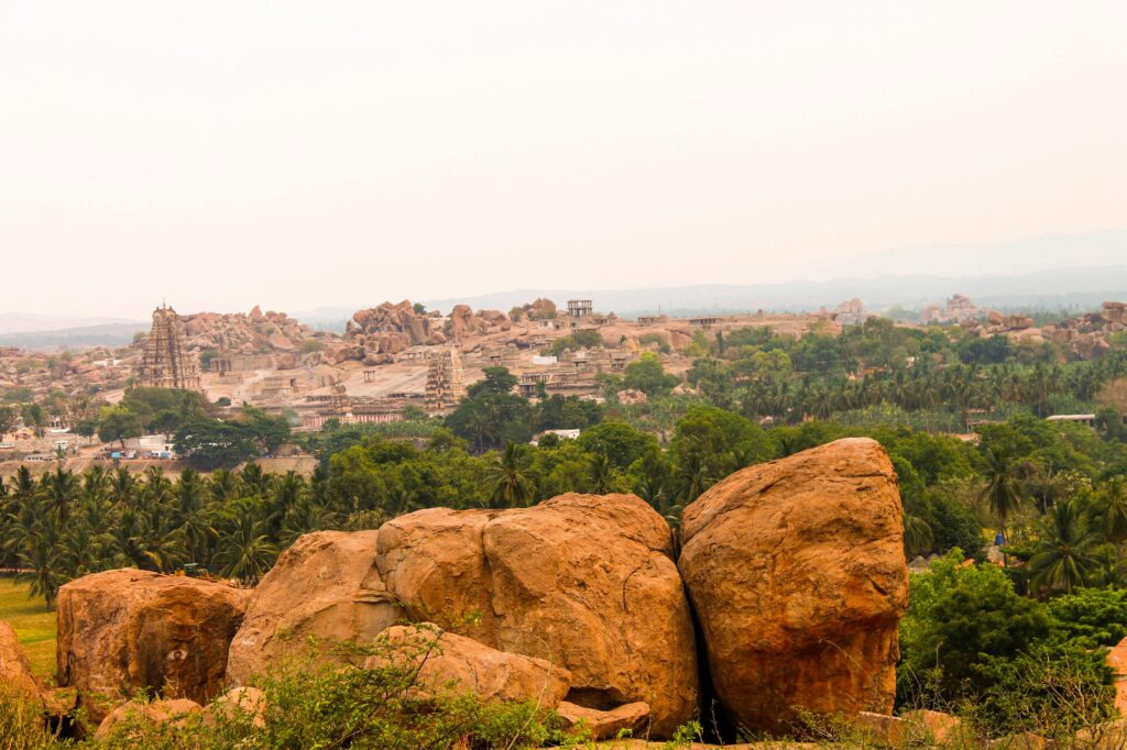 A full view of Hampi city in india